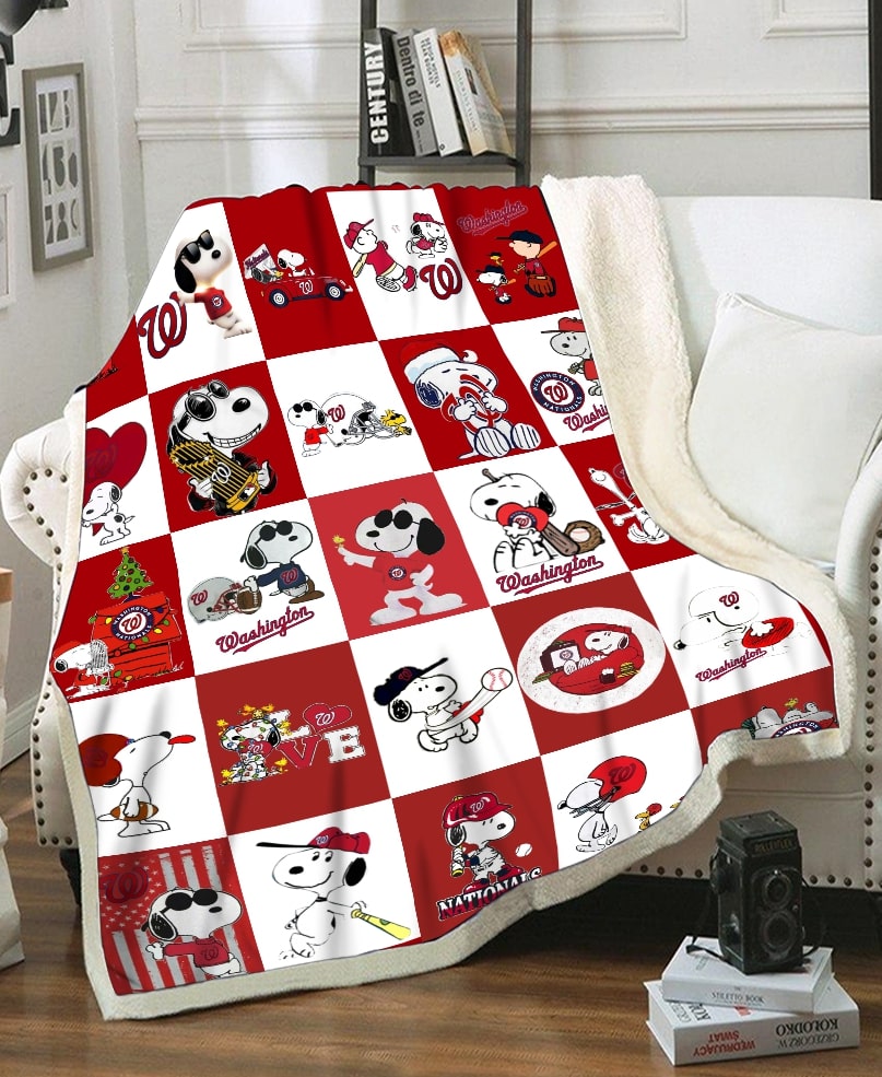 Snoopy washington nationals full printing blanket 2