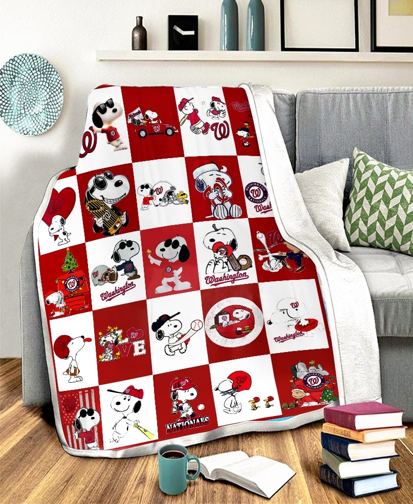 Snoopy washington nationals full printing blanket 3