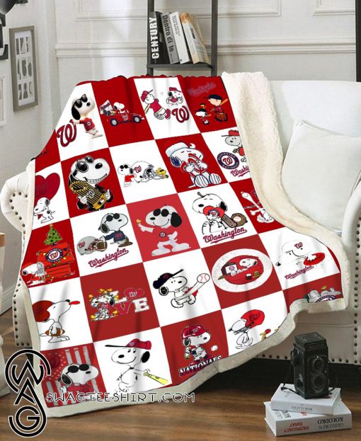 Snoopy washington nationals full printing blanket