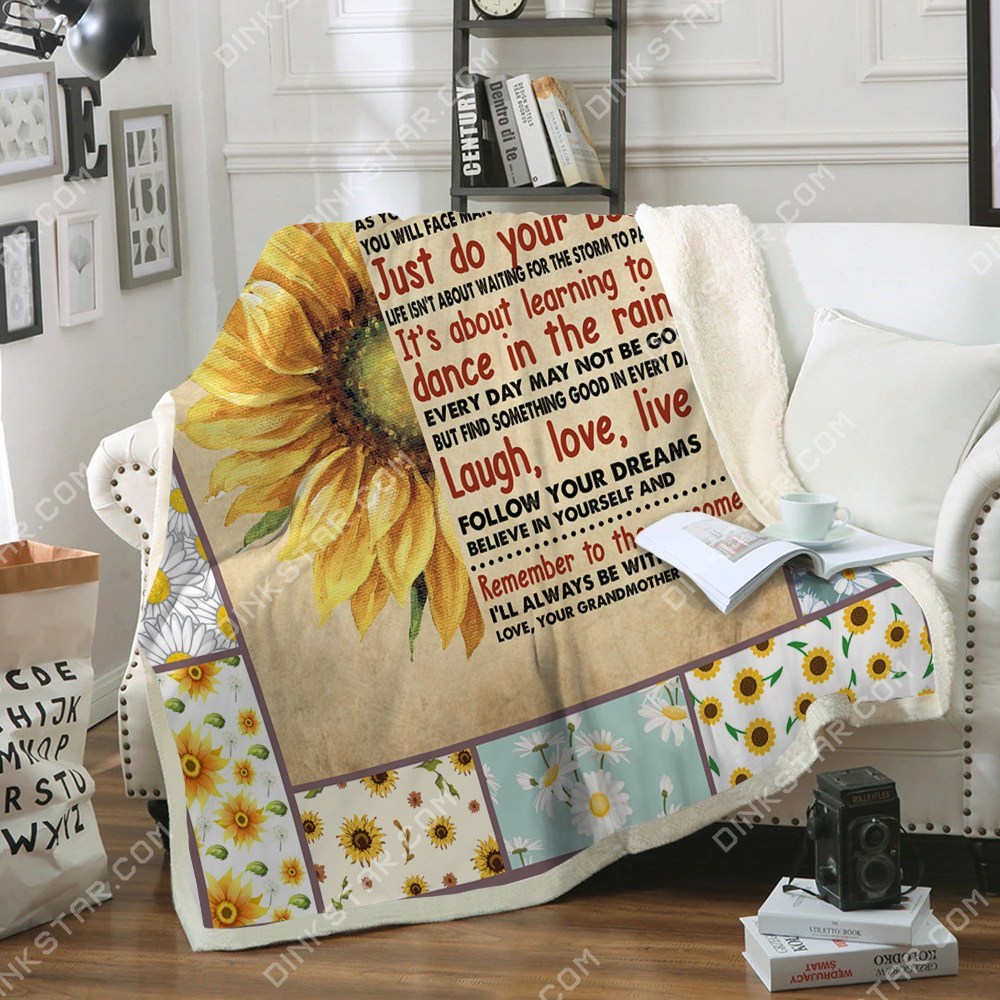 Sunflower to my daughter never forget laugh love live blanket 1