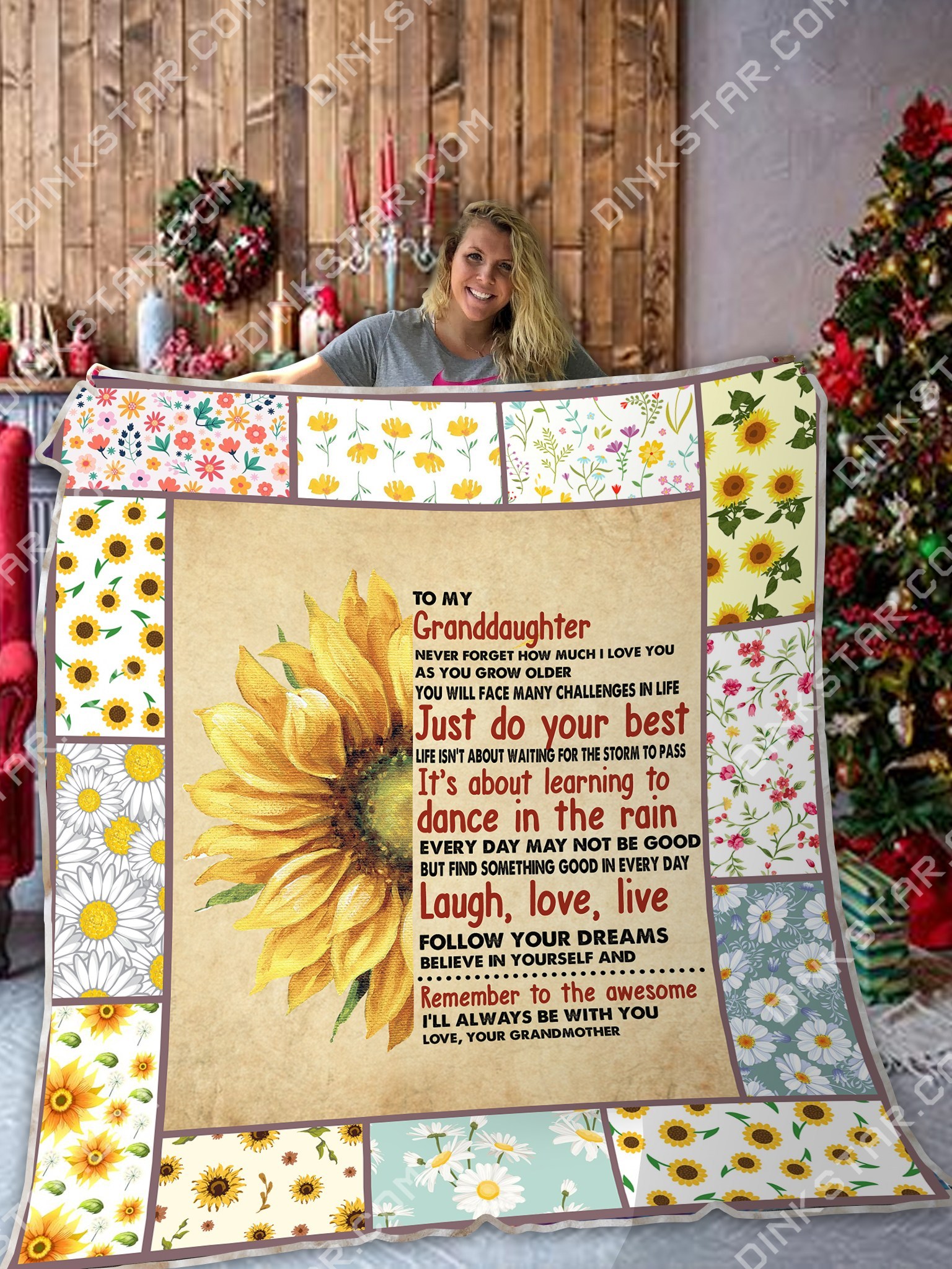 Sunflower to my daughter never forget laugh love live blanket 2