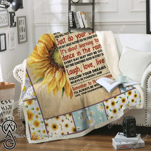 Sunflower to my daughter never forget laugh love live blanket