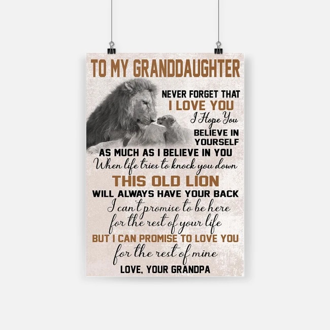 To my granddaughter never forget that i love you lion poster 3