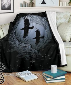 Vikings raven all over printed blanket