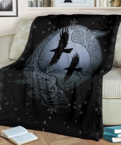 Vikings raven all over printed blanket 4