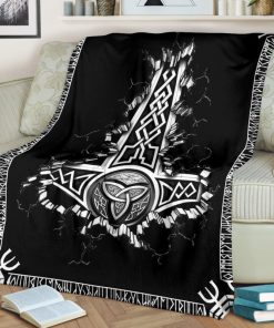 Vikings thor symbol all over printed blanket 3