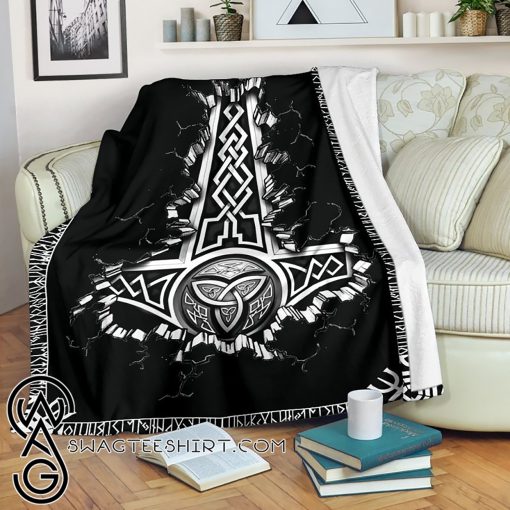 Vikings thor symbol all over printed blanket