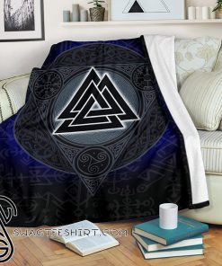 Vikings valknut symbol all over print blanket