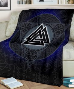 Vikings valknut symbol all over print blanket 4