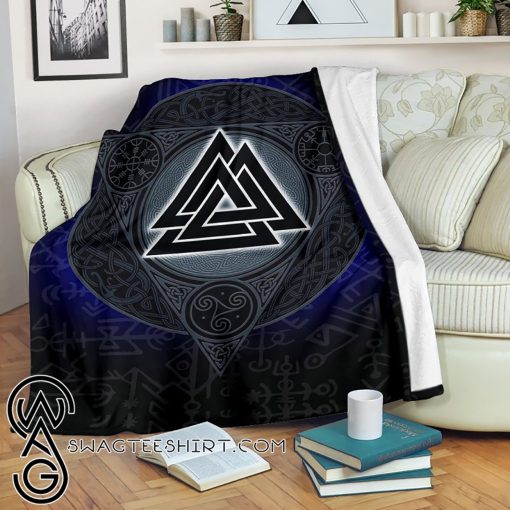 Vikings valknut symbol all over print blanket