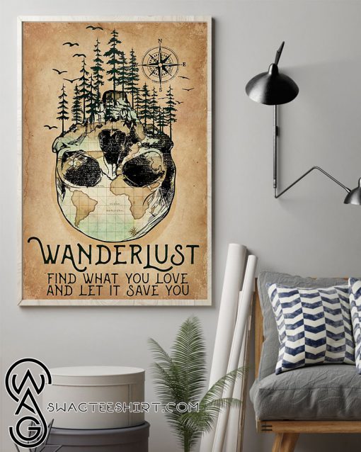 Wanderlust find what you love and let it save you poster
