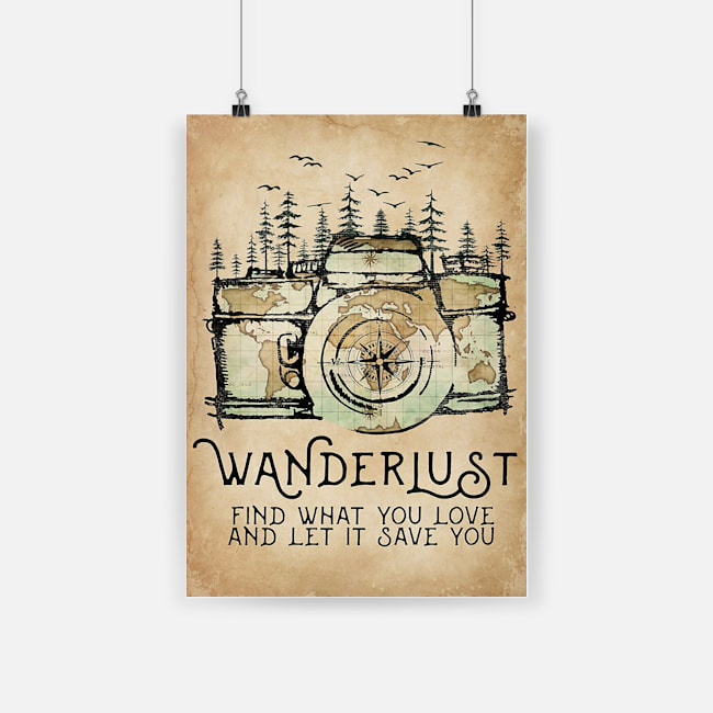 World map wanderlust find what you love and let it save you poster 1