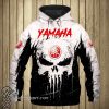 Yamaha motorcycles skull all over print shirt