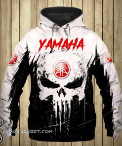 Yamaha motorcycles skull all over print shirt
