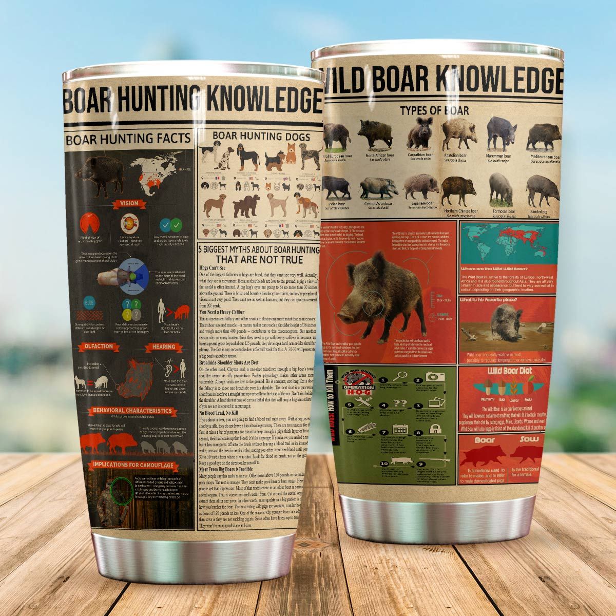 Boar hunting knowledge full printing tumbler 1