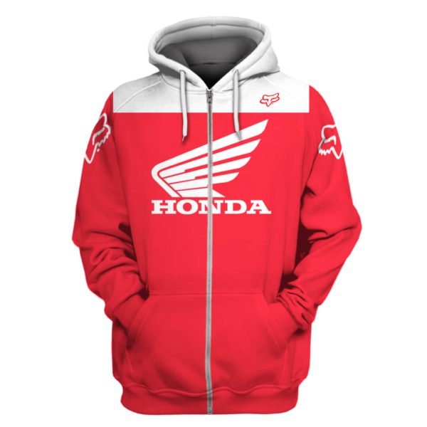 Custom honda logo full printing zip hoodie