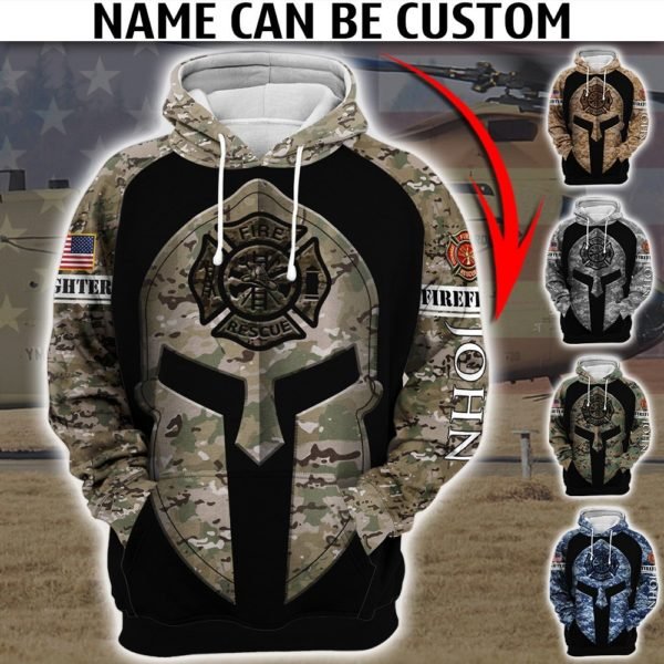 Custom united states firefighter camo full printing hoodie 1
