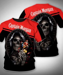 Death skull captain morgan full printing tshirt
