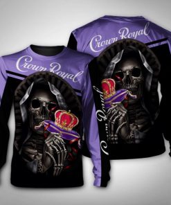Death skull crown royal full printing sweatshirt