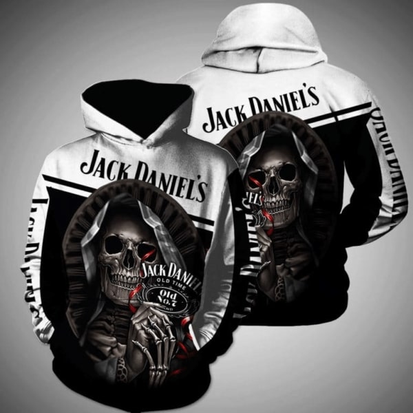 Death skull jack daniel's tennessee whiskey full printing hoodie