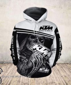 Death skull ktm ready to race all over print shirt