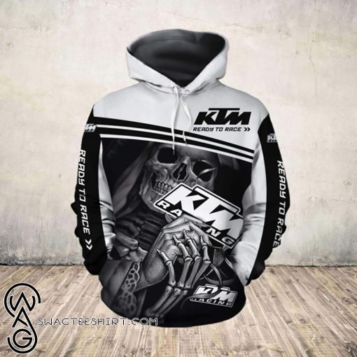 Death skull ktm ready to race all over print shirt