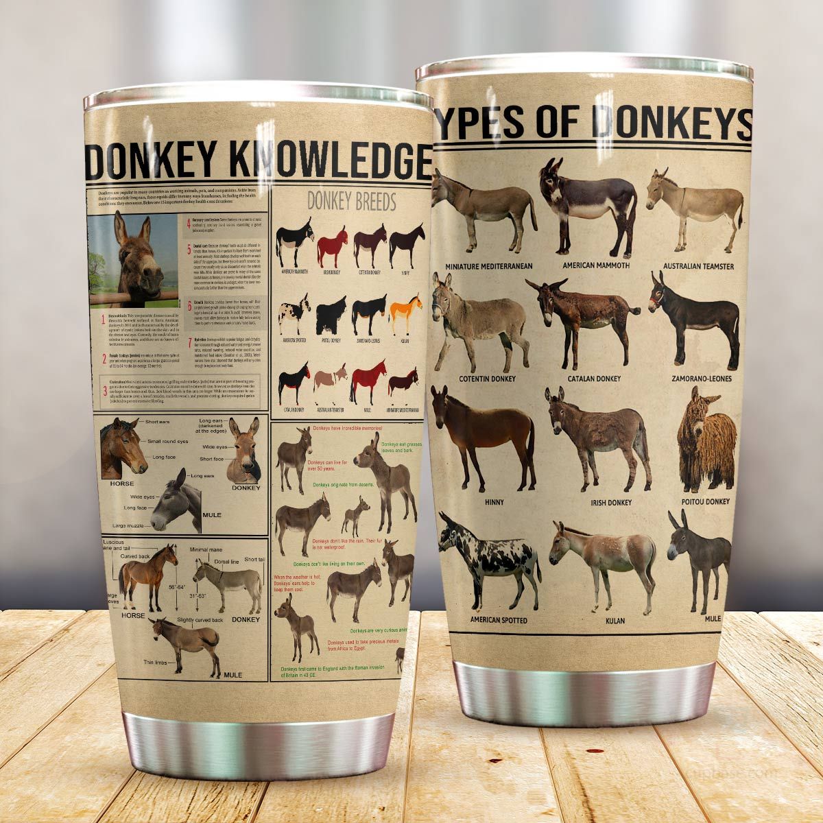 Donkey knowledge full printing tumbler 1
