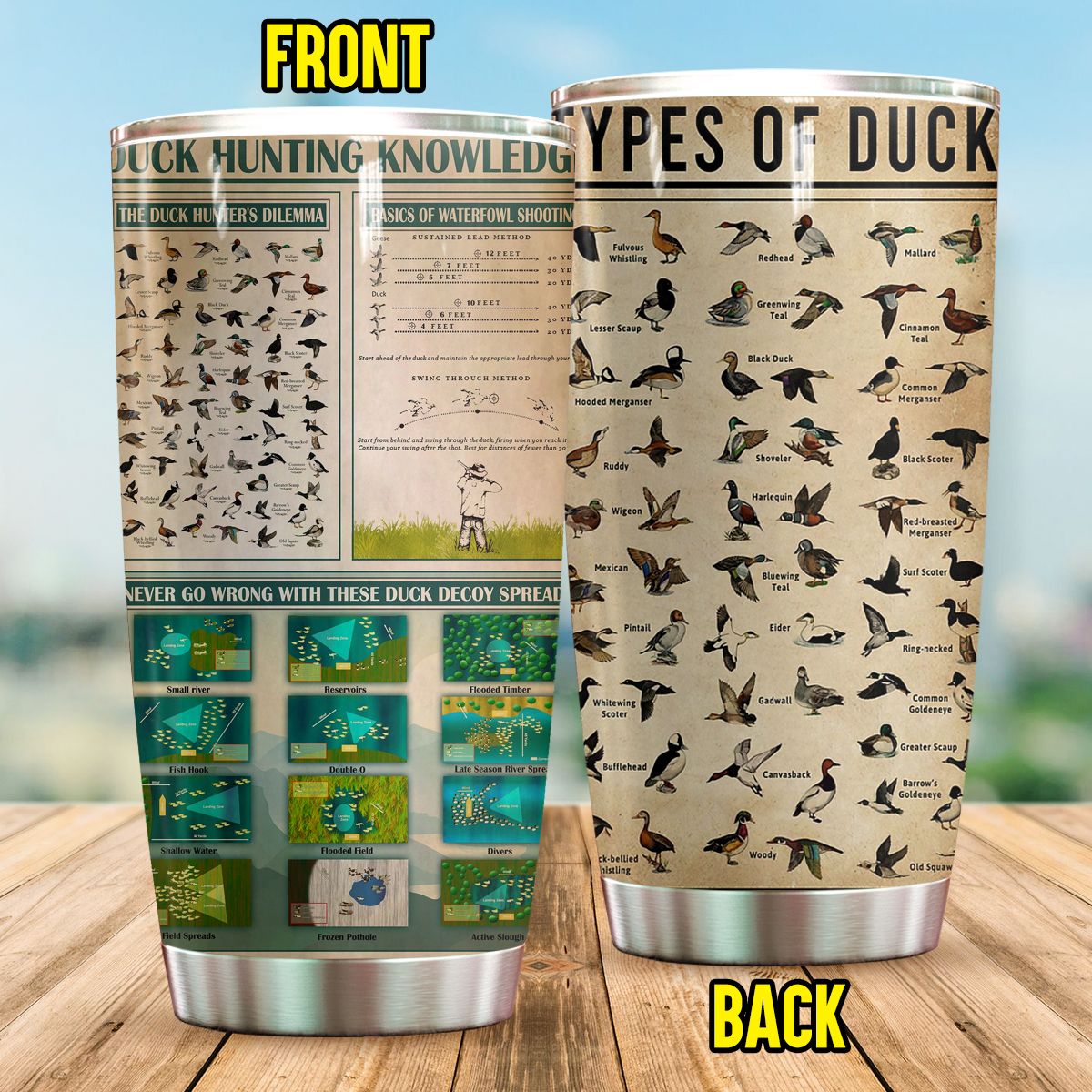 Duck hunting knowledge full over print tumbler 1
