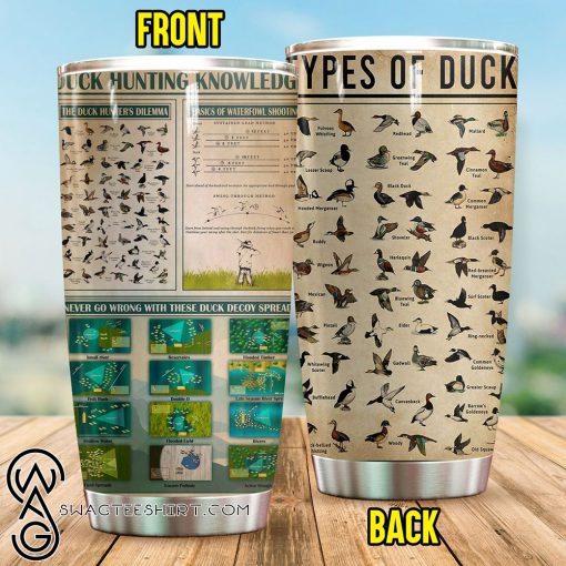 Duck hunting knowledge full over print tumbler