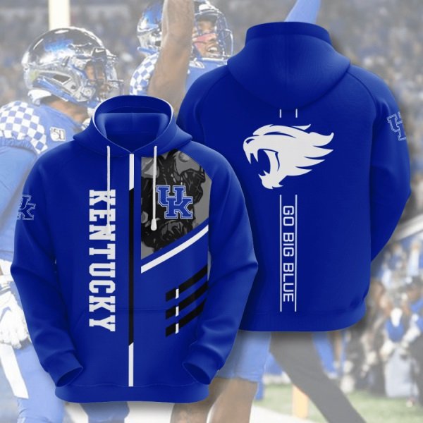 Go big blue kentucky wildcats full printing hoodie 3