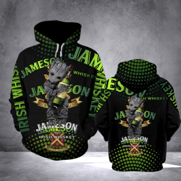 Groot and jameson irish whiskey all over print hoodie
