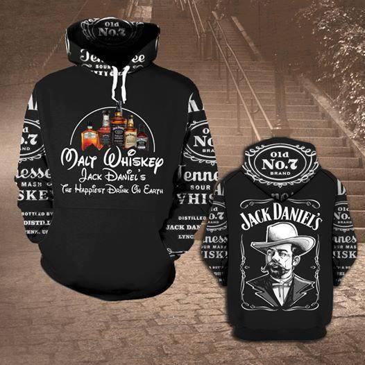 Jack daniel's tennessee whiskey all over print hoodie 3