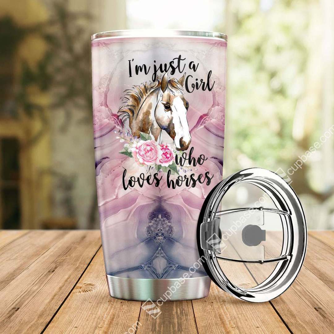 Just a girl who loves horses all over printed tumbler 1