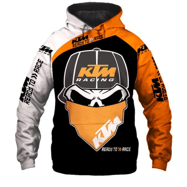 KTM ready to race skull all over print hoodie