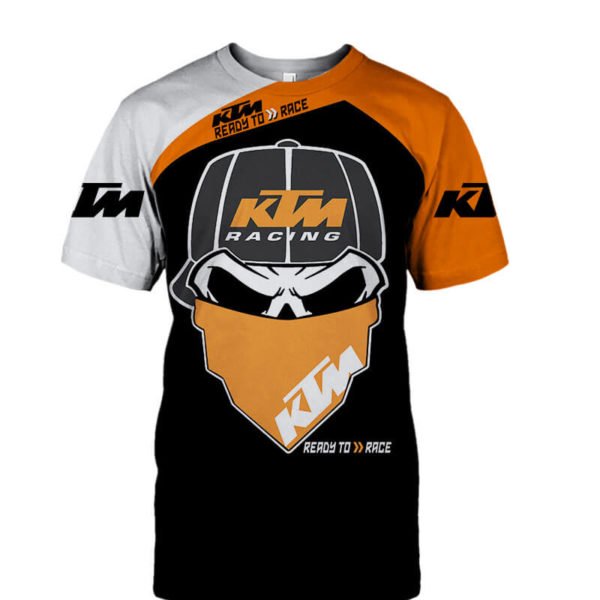 KTM ready to race skull all over print tshirt