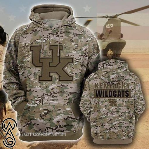 Kentucky wildcats camo full printing shirt
