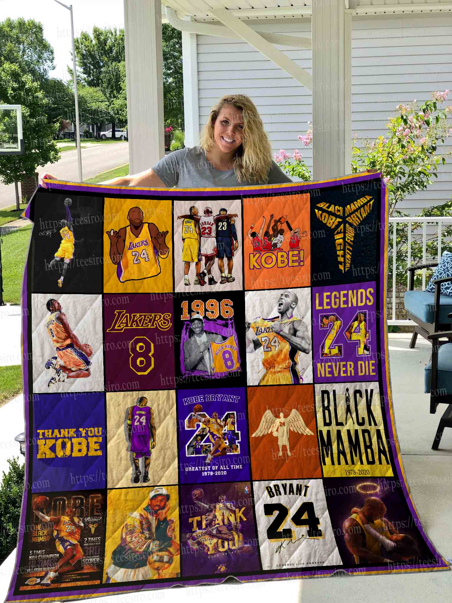 Kobe bryant all over printed quilt 1