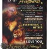 Lion to my husband i love you forever and always full over printed blanket