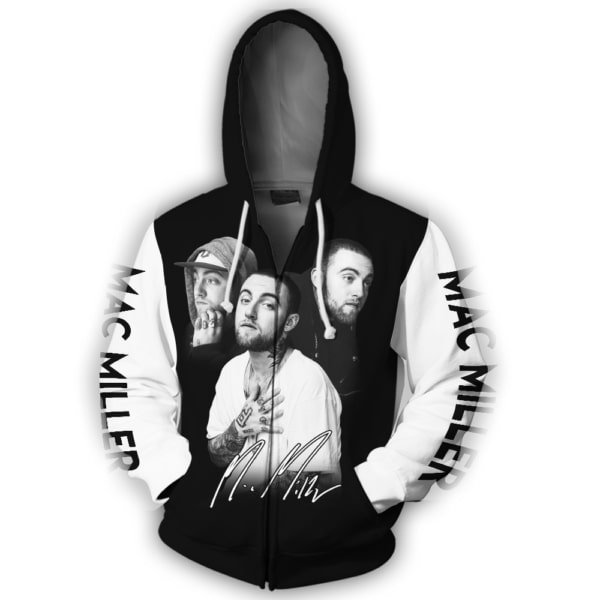 Mac miller full printing zip hoodie