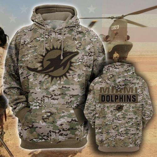 Miami dolphins camo full printing hoodie 1