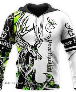 Neon green camo deer hunting tattoo full printing shirt