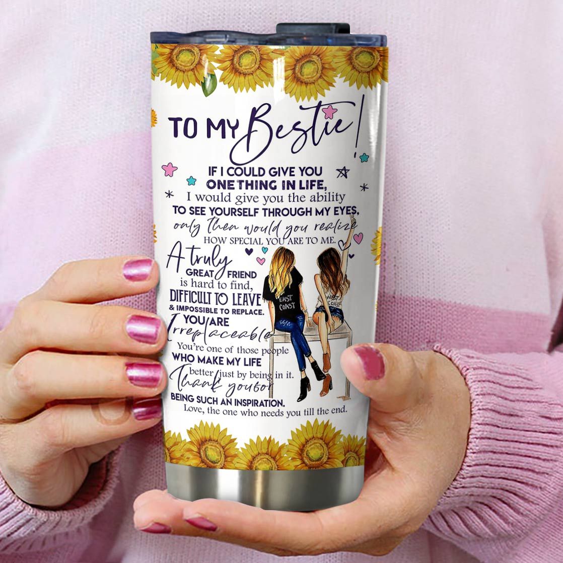 Personalized best friend to my bestie all over printed tumbler 3