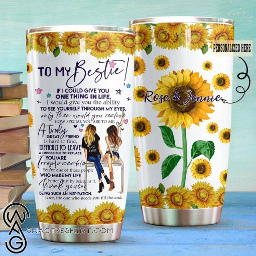 Personalized best friend to my bestie all over printed tumbler