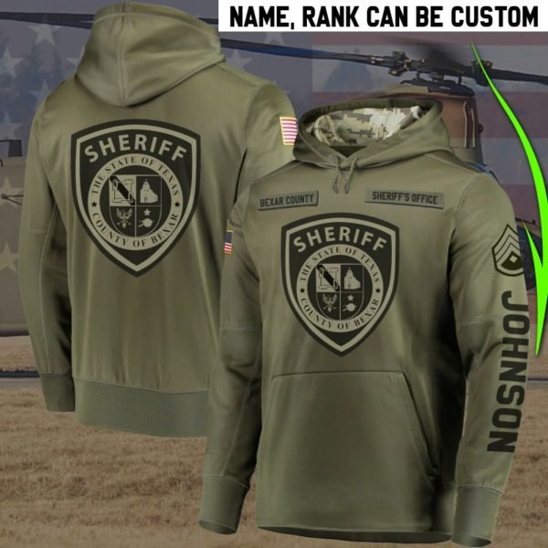 Personalized bexar county sheriff's office all over print hoodie 3