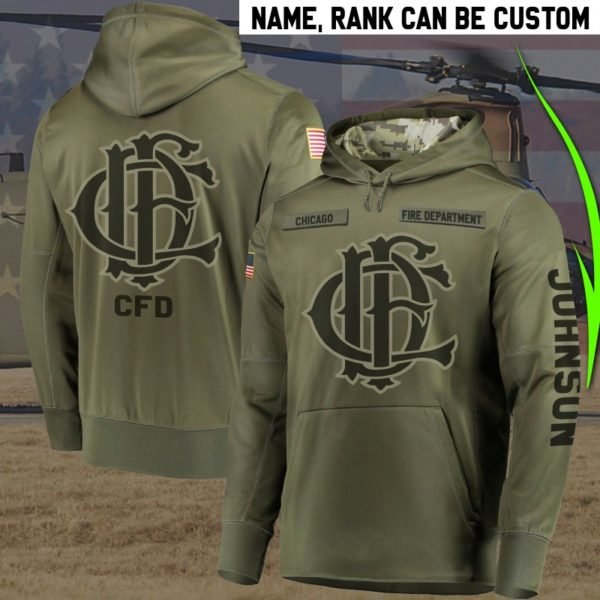 Personalized chicago fire department full printing hoodie 1