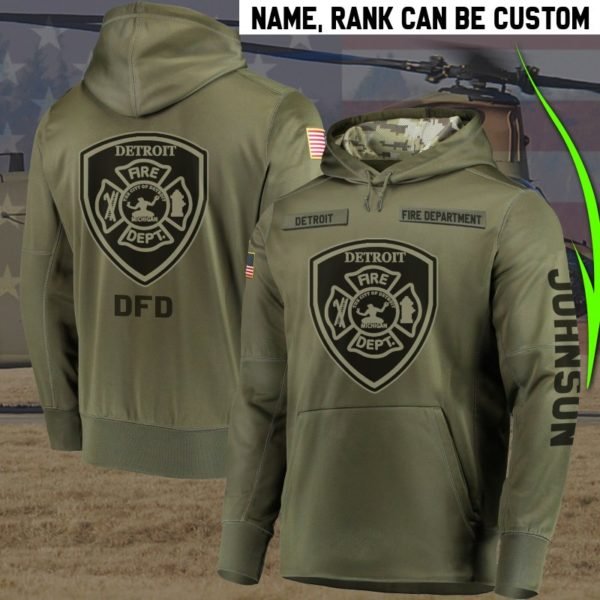 Personalized detroit fire department full printing hoodie 2