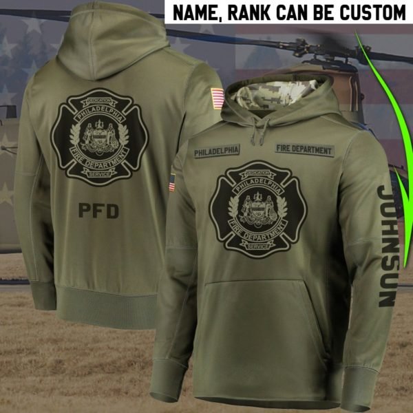 Personalized philadelphia fire department full printing hoodie