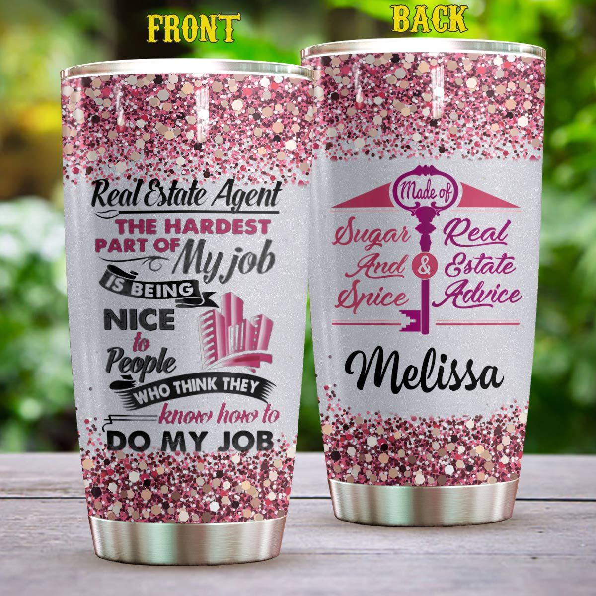 Personalized real estate agent is my job full over print tumbler 2