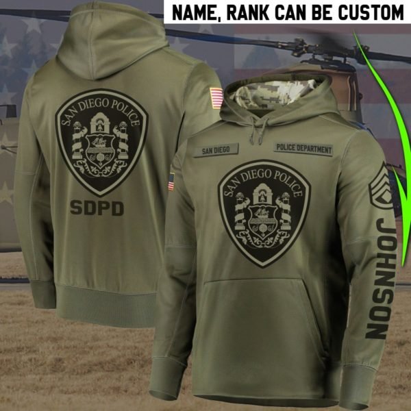 Personalized san diego police department full printing hoodie 1
