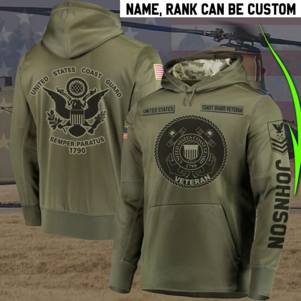 Personalized united states coast guard veteran full printing hoodie 1
